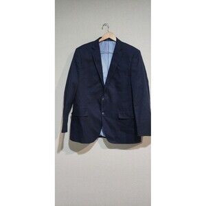 Stafford 48R Navy Blue Classic Fit Cotton Mens Blazer Sport Coat Jacket